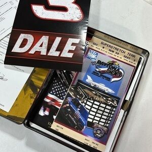 Dale Earnhardt Collectible Tin 6 disc and misc narrated by Paul Newman new